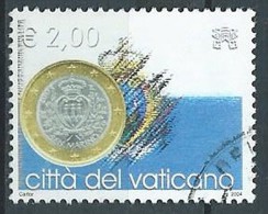 2004 VATICANO USATO MONETA EURO SAN MARINO 2,00 EURO - VV2-6 - Used Stamps