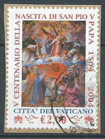 2004 VATICANO USATO S. PIO V 2,00 EURO - VV2-3 - Used Stamps