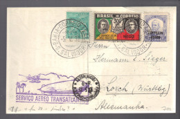 BRESIL 1932 CPde Bahia Pour Lorch Allemagne Via  Zeppelin - Poste Aérienne (Compagnies Privées)
