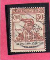 ITALY KINGDOM ITALIA REGNO 1924 PARASTATALI CASSA NAZIONALE ASSICURAZIONI SOCIALI CENT. 30 USED - Zonder Portkosten