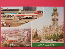 Angleterre - Manchester - Airport - Albert Square - Piccadilly - Excellent état - Scans Recto-verso - Manchester