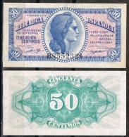 F-302   Billete 50 Cts Republica 1937. Nuevo Sin Uso. Plancha - 1-2 Peseten