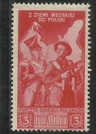 CORPO POLACCO POLISH BODY 1946 SOCCORSO DI GUERRA LIRE 3 MNH - 1946-47 Corpo Polacco Period