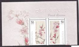 FLOWERS PEACH BLOSSON STAMPS IN PAIR + MARGIN 2011, MNH,Romania. - Ungebraucht