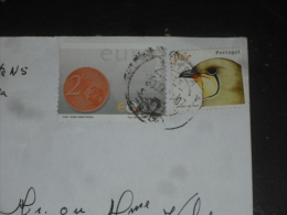 LETTRE PORTUGAL AVEC YT 2541 ET 2471 - ARGENT MONNAIE EURO - OISEAU BIRD GLAREOLE A COLLIER - - Brieven En Documenten