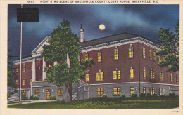 Greenville County Court House At Night Greenville South Carolina - Greenville