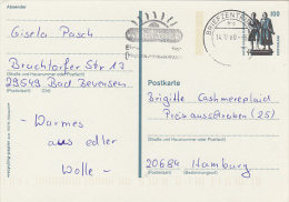 3261- GOETHE AND SCHILLER MONUMENT, POSTCARD STATIONERY, 2000, GERMANY - Postcards - Used