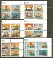 Penrhyn 1981 Mi# 173-215 ** MNH - (10 Blocks Of 4 + 3 W.) - Sailing Ships - Penrhyn