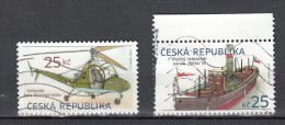 Ceska Republika 2013 Mi Nr 756+757 Verkeersvoertuigen Helicopter + Boot - Used Stamps