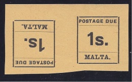 Malta1925:Michel Porto9**/* Pair Hinge Touches Only One Of 2 Stamps - Malte (...-1964)