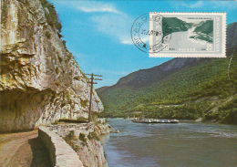 3430- IRON GATES- WATER POWER PLANT, DANUBE RIVER, SHIP, CARTES MAXIMUM, 1979, ROMANIA - Agua