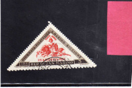 SAN MARINO 1952 POSTA AEREA AIR MAIL GIORNATA FILATELICA PHILATELIC DAY LIRE 3 USATO USED - Luftpost