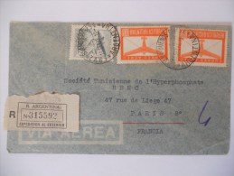 Argentine Lettre Recommande De Buenos Aires 1946  Pour Paris - Brieven En Documenten