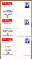 3 Cartes Entier Postal Mutapost Générale De Banque - Adreswijziging