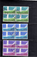 SAN MARINO 1974 POSTA AEREA AIR MAIL AEREOPLANO VOLO A VELA GLIDING PLANE SERIE COMPLETA SET QUARTINA BLOCK USATA USED - Airmail