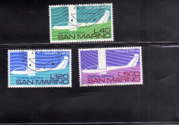 SAN MARINO 1974 POSTA AEREA AIR MAIL AEREOPLANO VOLO A VELA GLIDING PLANE SERIE COMPLETA SET USATA USED - Poste Aérienne