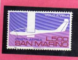 SAN MARINO 1974 POSTA AEREA AIR MAIL AEREOPLANO VOLO A VELA GLIDING PLANE LIRE 500 USATO USED - Airmail