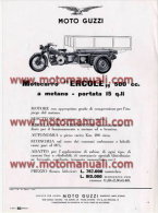 Moto Guzzi Ercole 500 Motocarro 1955 Depliant Originale Genuine Brochure Prospekt - Engines