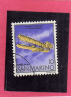 SAN MARINO 1978 POSTA AEREA AIR MAIL FRATELLI WRIGHT BROTHERS LIRE 10 USATO USED - Poste Aérienne