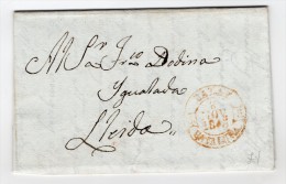 1845 - Carta Circulada De Calaf (Lerida ) A Iguala ( Lerida ) - Marca Calaf 4 (E)  == (Tizon-Guinovart Ed. 983) - ...-1850 Préphilatélie