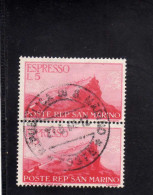 SAN MARINO 1945 1946 ESPRESSI VEDUTA SPECIAL DELIVERY VIEW ESPRESSO LIRE 5 USATO USED - Exprespost