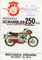 MV Agusta Moto 250 B Scrambler 1970 Depliant Originale Genuine Factory Brochure Prospekt - Engines