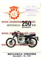 MV Agusta Moto 250 B 1970 Depliant Originale Genuine Factory Brochure Prospekt - Motoren