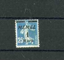 - FRANCE COLONIES . MEMEL 1922 . TIMBRE NEUF SANS GOMME  . - Ungebraucht