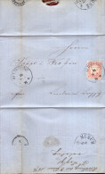 Alemania  Bayern   Año  1870 Yvert 24  Carta  De Munchen A Lindenau Matasellos Varios - Covers & Documents