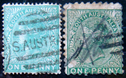 SOUTH AUSTRALIA 1876 1d Queen Victoria USED 2 Stamps - Oblitérés