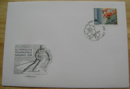 1997 LIECHTENSTEIN FDC 3 WINTER OLYMPIC GAMES NAGANO JAPAN ALPINE SKIING DOWNHILL - Inverno1998: Nagano