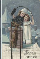 Bonne Année /Ramoneur Et Jeune Enfant Sur Cheminée// 1909       CVE35 - Neujahr