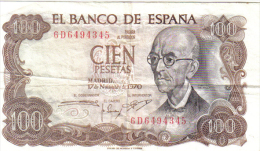 BILLETE 100 PESETAS 1970- MANUEL DE FALLAS - 100 Peseten