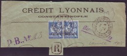 FRANCE - LEVANT - Recom. PERFINS  "C L" - Cred. Lyonnais - CONSTANTINOPOLE - 1911 - Perforiert/Gezähnt