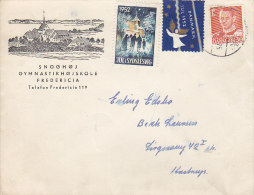 Denmark SNOGHØJ GYMNASTIKHØJSKOLE FREDERICIA, SNOGHØJ 1952 Cover Brief W. Christmas Seals JUL I SYDSLESVIG - Covers & Documents