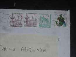 LETTRE TCHEQUIE TCHEQUE CESKA AVEC YT 14 17 ET 193 - CESKE BUDEJOVICE - PLZEN PILSEN - ZODIAQUE VERSEAU - - Covers & Documents