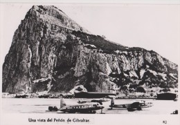 Carte Photo,GIBRALTAR EN 1957,PENON,piste,aéroport ,rocher,pilier D´hercule,territoire Britannique,united Kingdom - Gibraltar