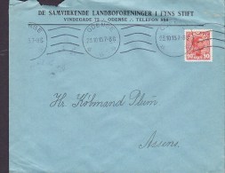 Denmark DE SAMVIRKENDE LANDBOFORENINGER I FYNS STIFT, ODENSE 1915 Cover Brief To ASSENS Arrival (2 Scans) - Lettres & Documents