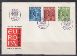 = Enveloppe 1er Jour Europa Portugal N°993, 994 & 995 Lisbonne Le 26.9.66 - 1966