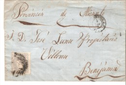 Carta De La Provincia De Alicante. - Lettres & Documents