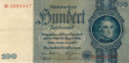 BILLET DE 100 REICHSMARK 24 JUIN 1935 SERIE B - 100 Reichsmark