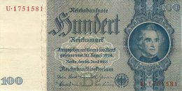 BILLET DE 100 REICHSMARK 24 JUIN 1935 SERIE U - 100 Reichsmark