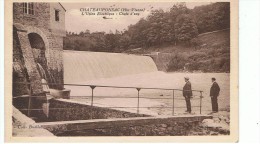 CPA-87-CHATEAUPONSAC-L'US INE ELECTRIQUE-CHUTE D'EAU-ANIMEE-2 HOMMES SUR LES CAILLOUX- - Chateauponsac