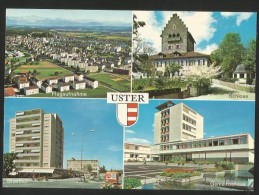 USTER Stadthof Flugaufnahme Schloss Gemeindehaus Wappen 1971 - Uster