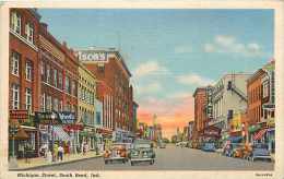 225299-Indiana, South Bend, Michigan Street, Business Section, Linen Postcard, Curteich 9A-H1954 - South Bend