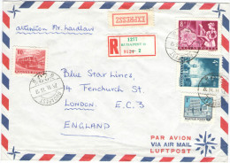 UNGHERIA - Hungary - 1974 - Airmail, Expressz - 4 Stamps - Viaggiata Da Budapest Per London, England - Briefe U. Dokumente