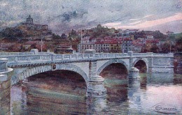 PIEMONTE TORINO PONTE NUOVO UMBERTO I . ILLUSTRATORE : QUERZONI , CARTOLINA - Ponts