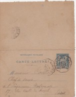 CARTE LETTRE - ENTIER POSTAL  Le Croisic 1897 - Kartenbriefe