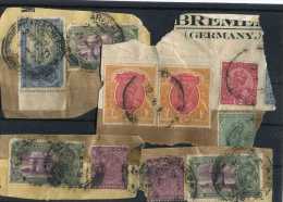 - GRANDE BRETAGNE COLONIES . INDE 1911/35  . TIMBRES OBLITERES SUR FRAGMENTS . - 1911-35 King George V