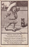 Nobody Cares For Me - Poem, Little Boy Crying, Cat And Dog Laughing Cancel: Halifax-Yarmouth RPO - Humorous Cards